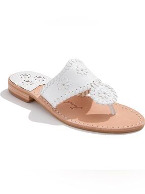 Jack Rogers Women’s Original Jacks Wide Sandal, White, Size 9